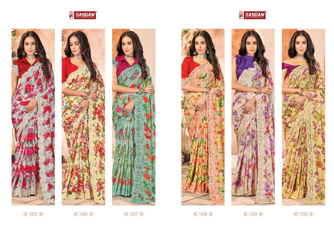 Sangam Nirvana Casual Wear Georgette Printed Designer Saree Collection
